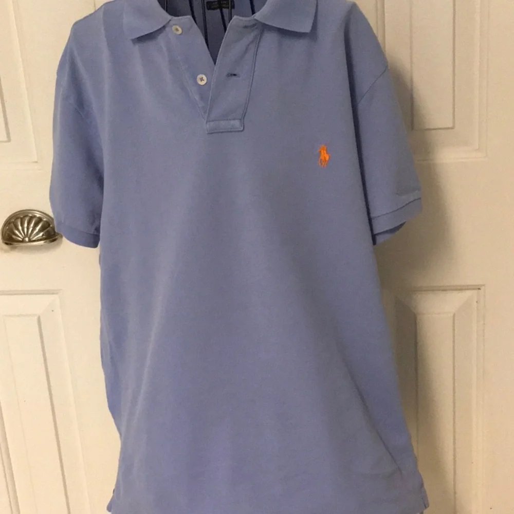 Polo Ralph Lauren, two button polo, shirt, size medium blue